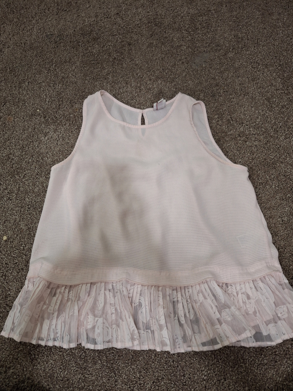 Merona Pale Pink Sleeveless Ruffle-Hem Tank Top
